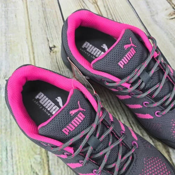 Puma Safety Shoes Women's‎ Size 8.5 Steel Toe Celerity Knit Gray Pink Work - NEW - Picture 7 of 12